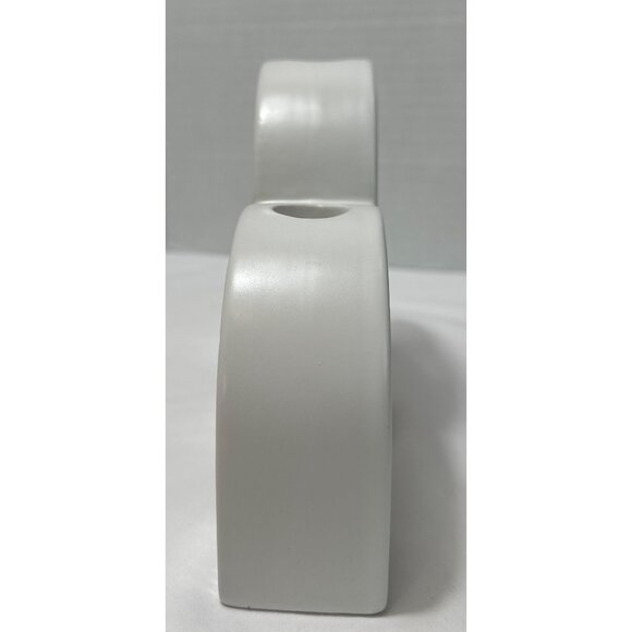 White Ceramic Double Arch Taper Candle Holder Set of 3 - Picture 6 of 11